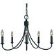 Homestead 4 Light 14 inch Matte Black Semi-Flush Mount Ceiling Light