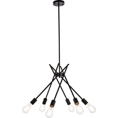 Lucca 6 Light 23 inch Black Pendant Ceiling Light