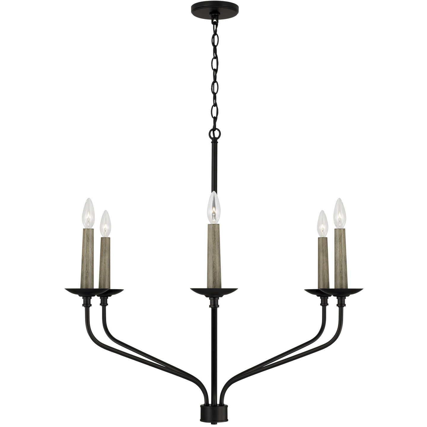 Wilder 6 Light 32 inch Matte Black Chandelier Ceiling Light