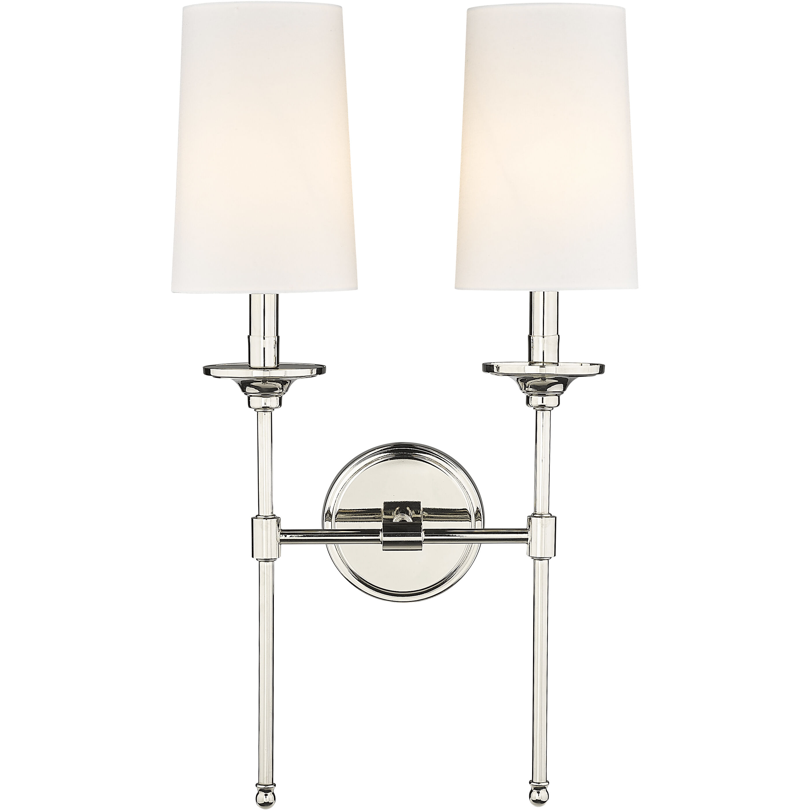 Emily 2 Light 13.75 inch Polished Nickel Wall Sconce Wall Light