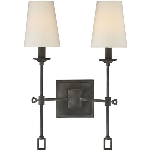 Lorainne 2 Light 12.5 inch Oxidized Black Wall Sconce Wall Light