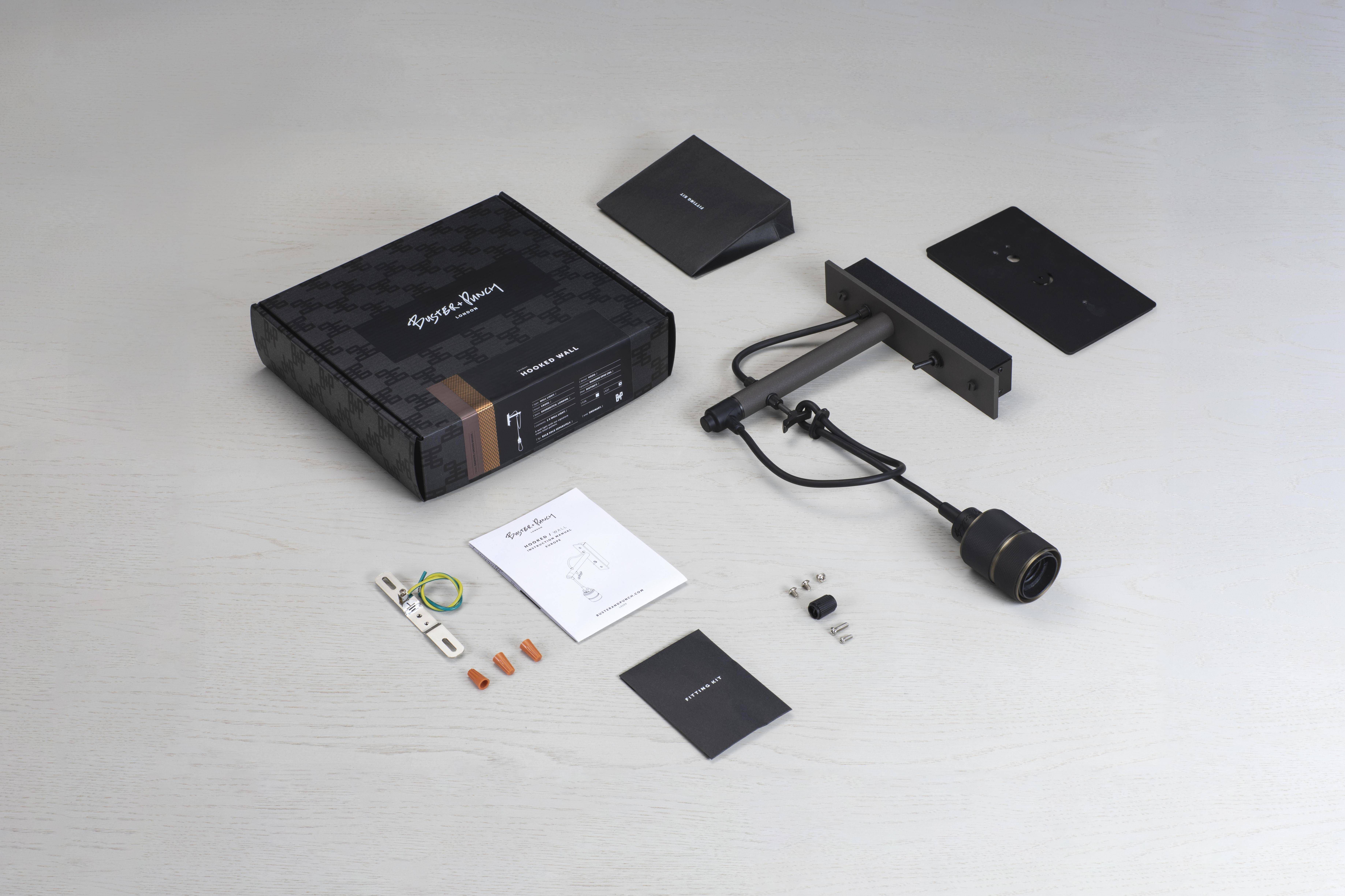 Hooked Wall Light in Graphite / Smoked Bronze