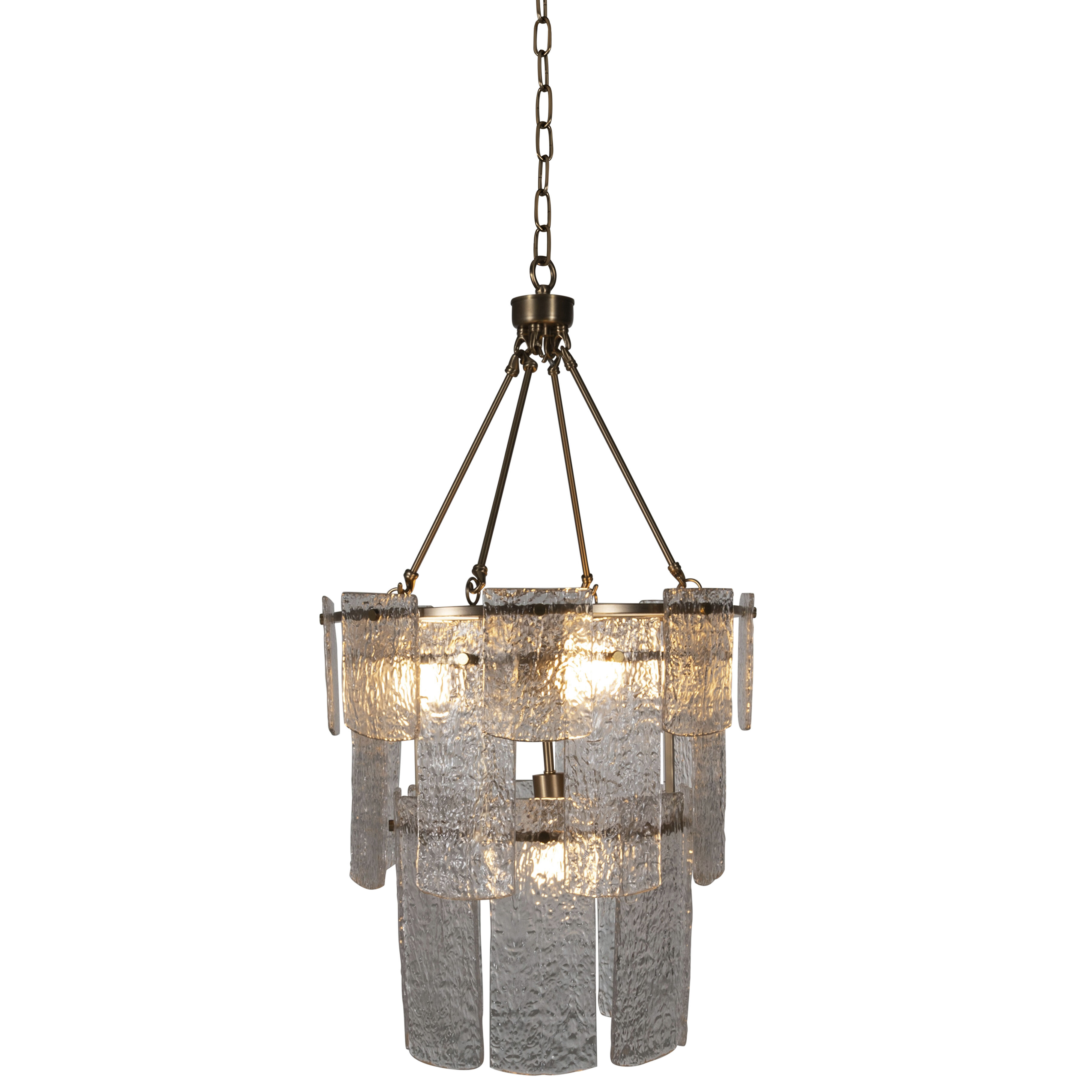 Augusta 5 Light 22 inch Antique Brass and Cast Glass Chandelier Ceiling Light