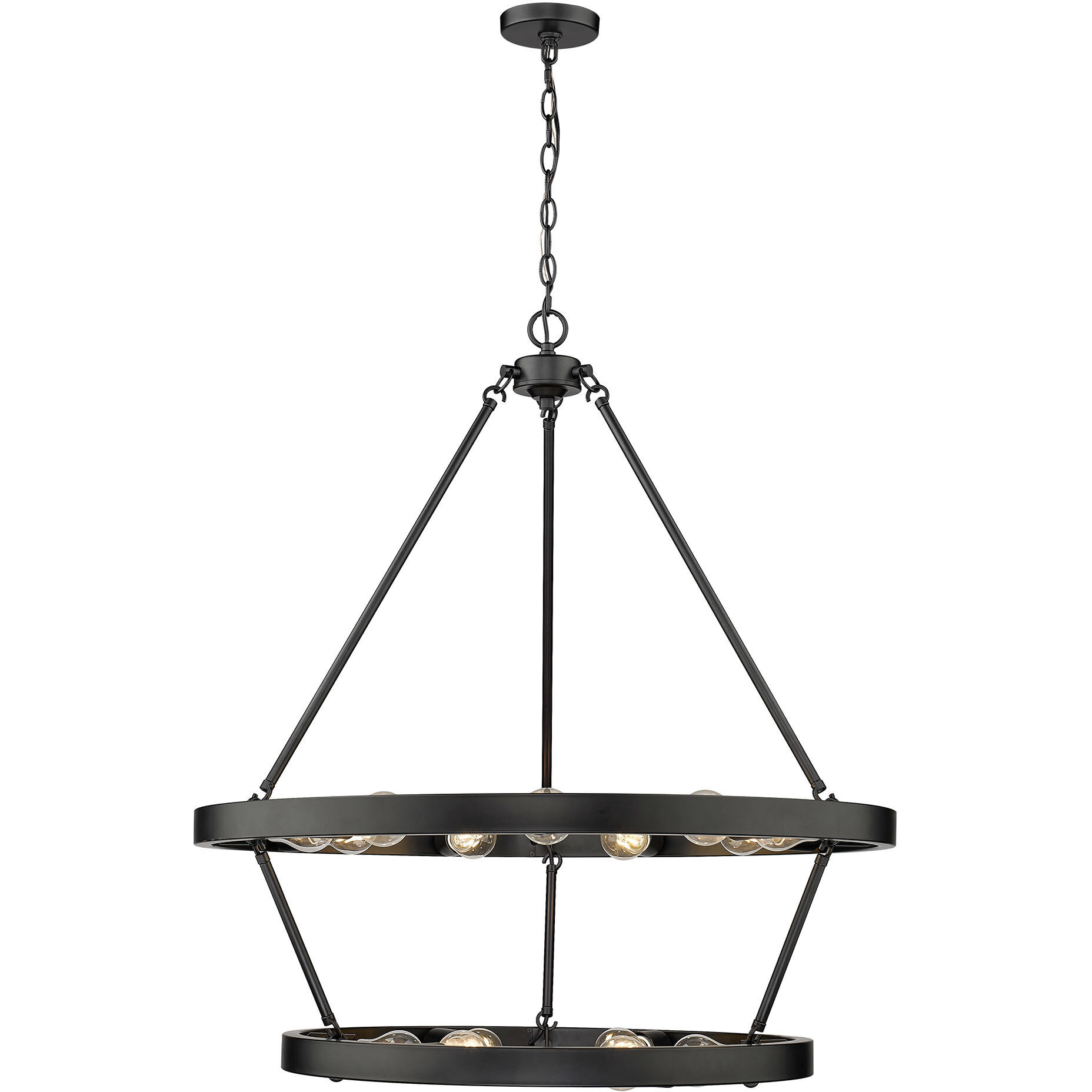 Castile 32 inch 60.00 watt Matte Black Chandelier Ceiling Light