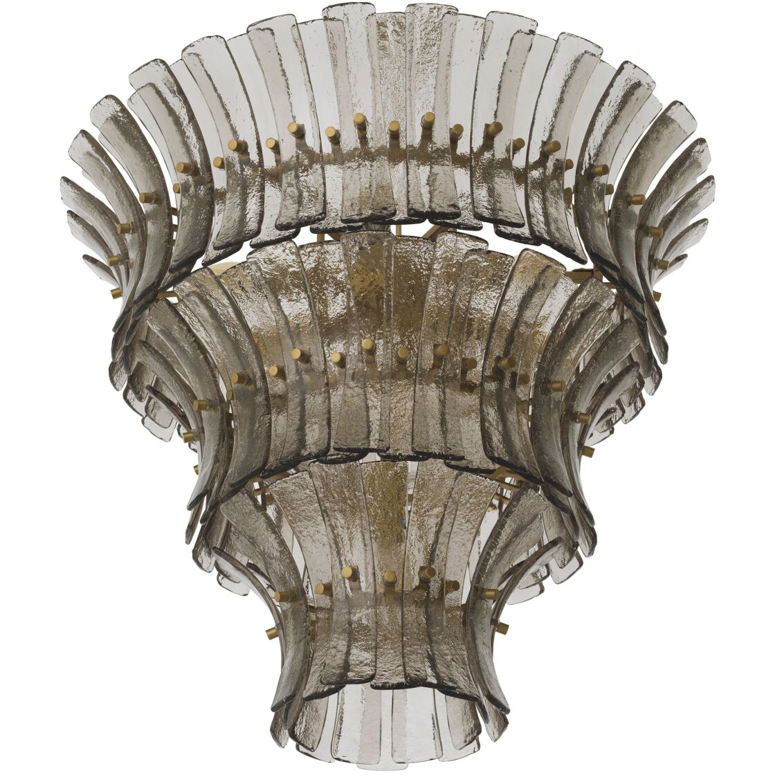 Toscano 10 Light 26.38 inch Antique Brass Chandelier Ceiling Light in Smoke Glass