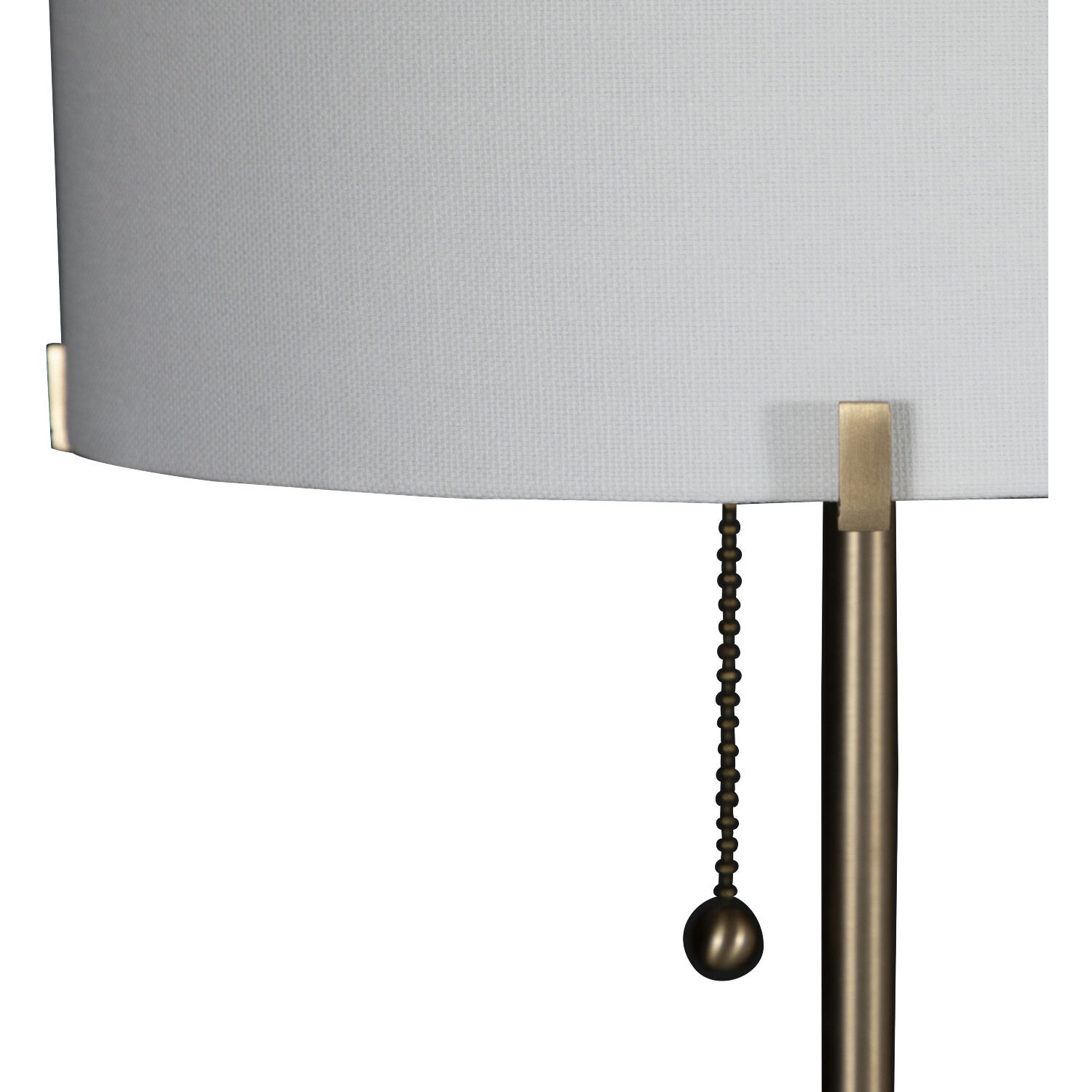 Florence 58 inch Brushed Brass / White Linen Table Lamp Portable Light