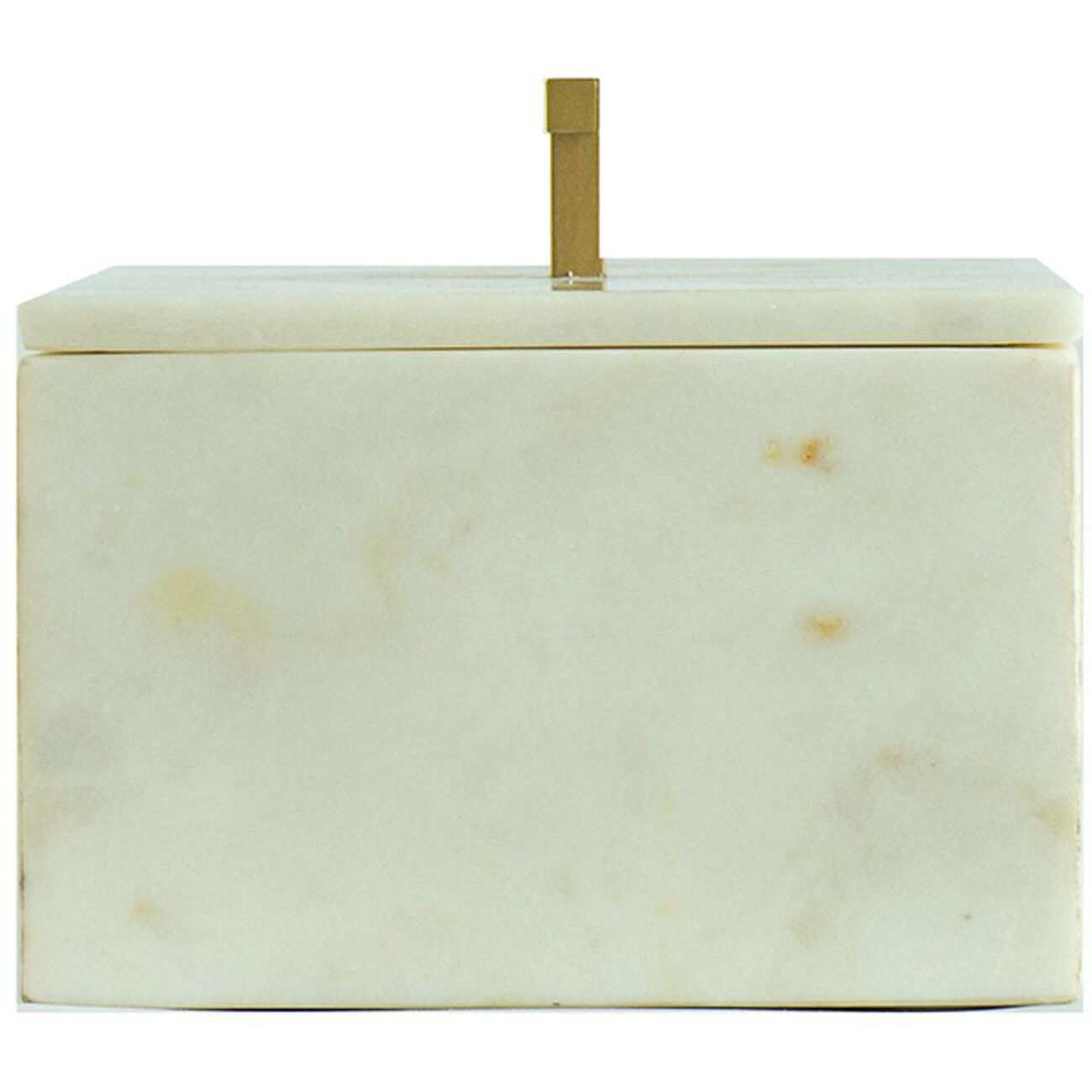 Anita 14.4 X 5.9 inch White and Brass Box