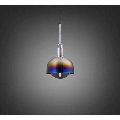 Forked LED 7.87 inch Burnt Steel Pendant Ceiling Light