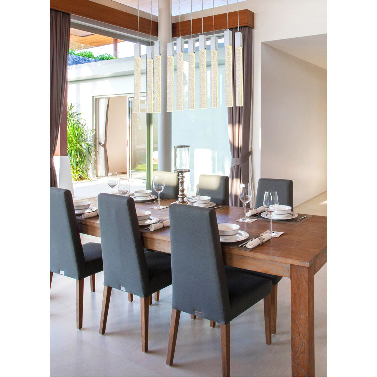 Weston 10 Light 42 inch Chrome Pendant Ceiling Light