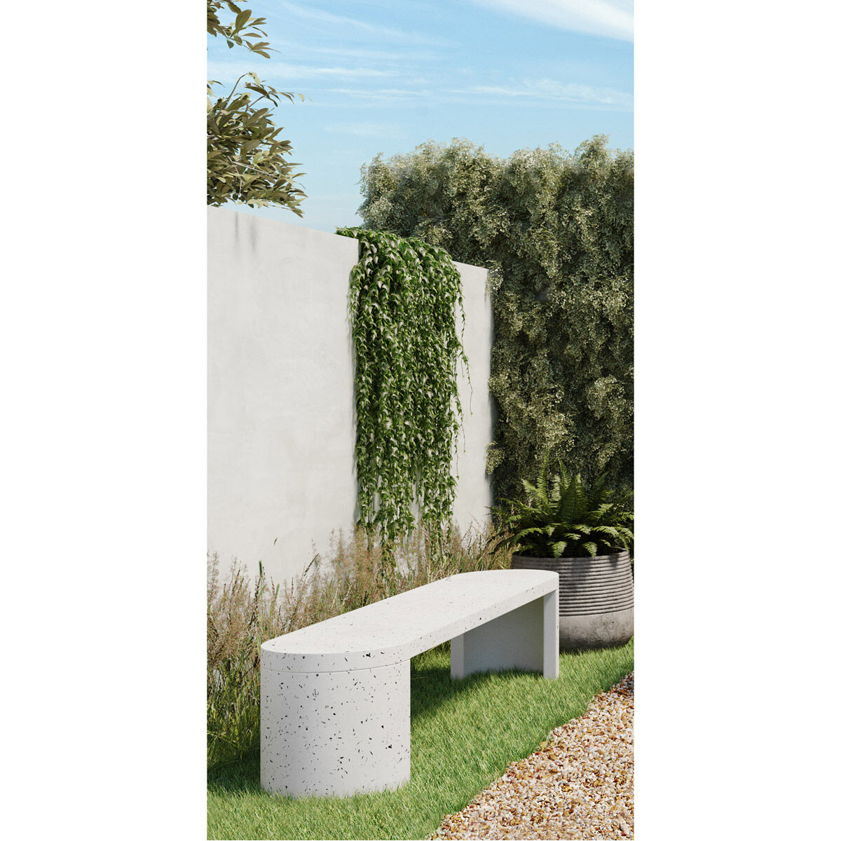 Lyon Grey Outdoor Bench