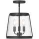 Adabella 3 Light 12.25 inch Matte Black Semi-Flush Mount Ceiling Light