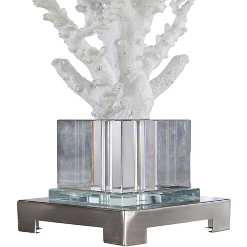 Corallo 29 inch 150 watt White Coral and Polished Nickel with Crystal Table Lamp Portable Light