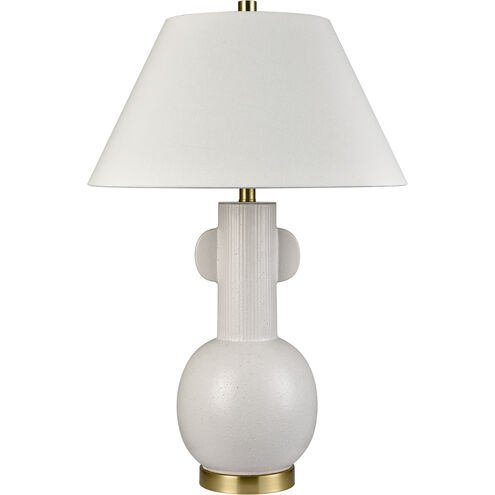 Avrea 30 inch 150.00 watt White Glazed and Honey Brass Table Lamp Portable Light