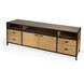 Hans Wood and Iron 78" TV Stand with Storage in Light Brown