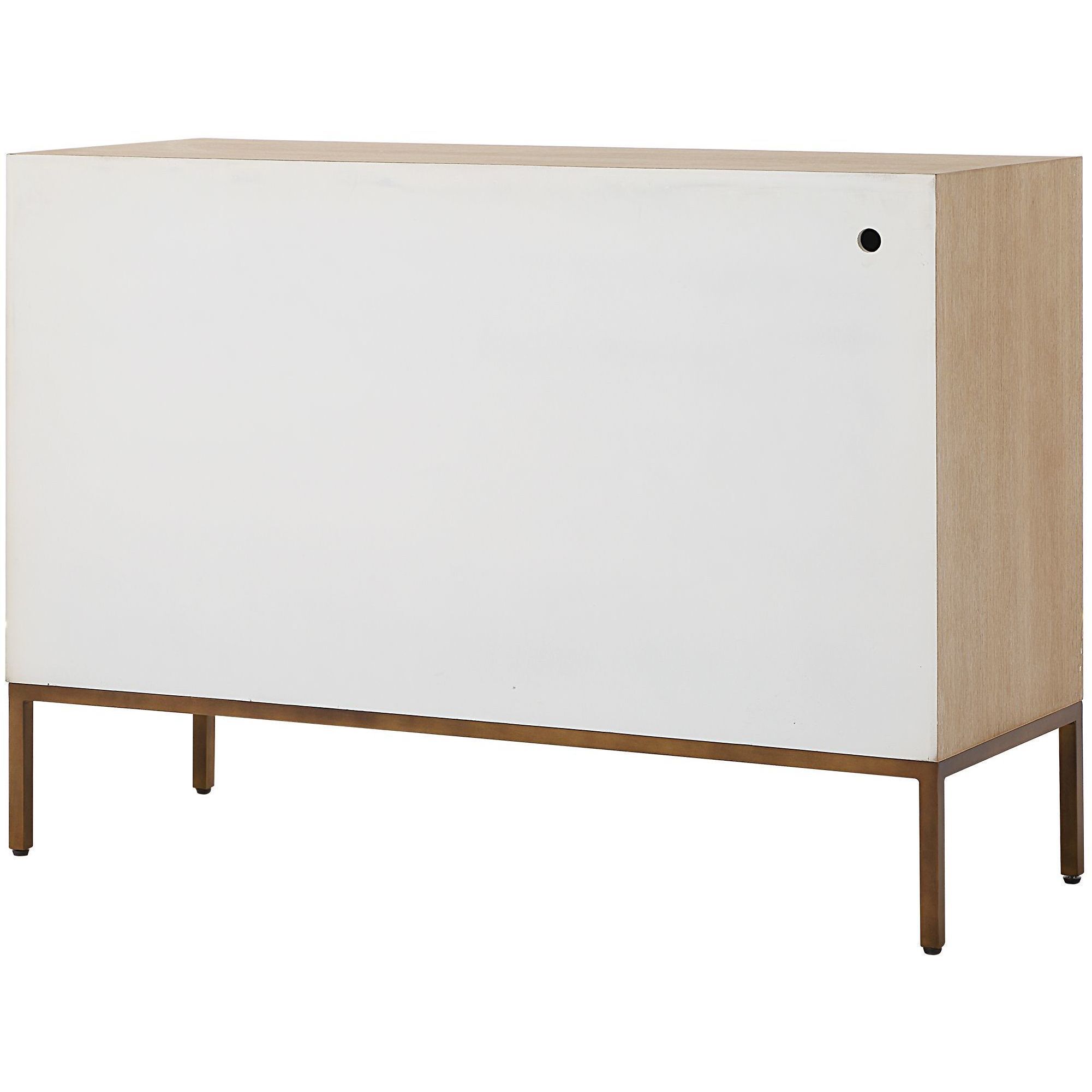 Weimar Natural Fir Veneer and Cream with Bronze 2 Door Cabinet