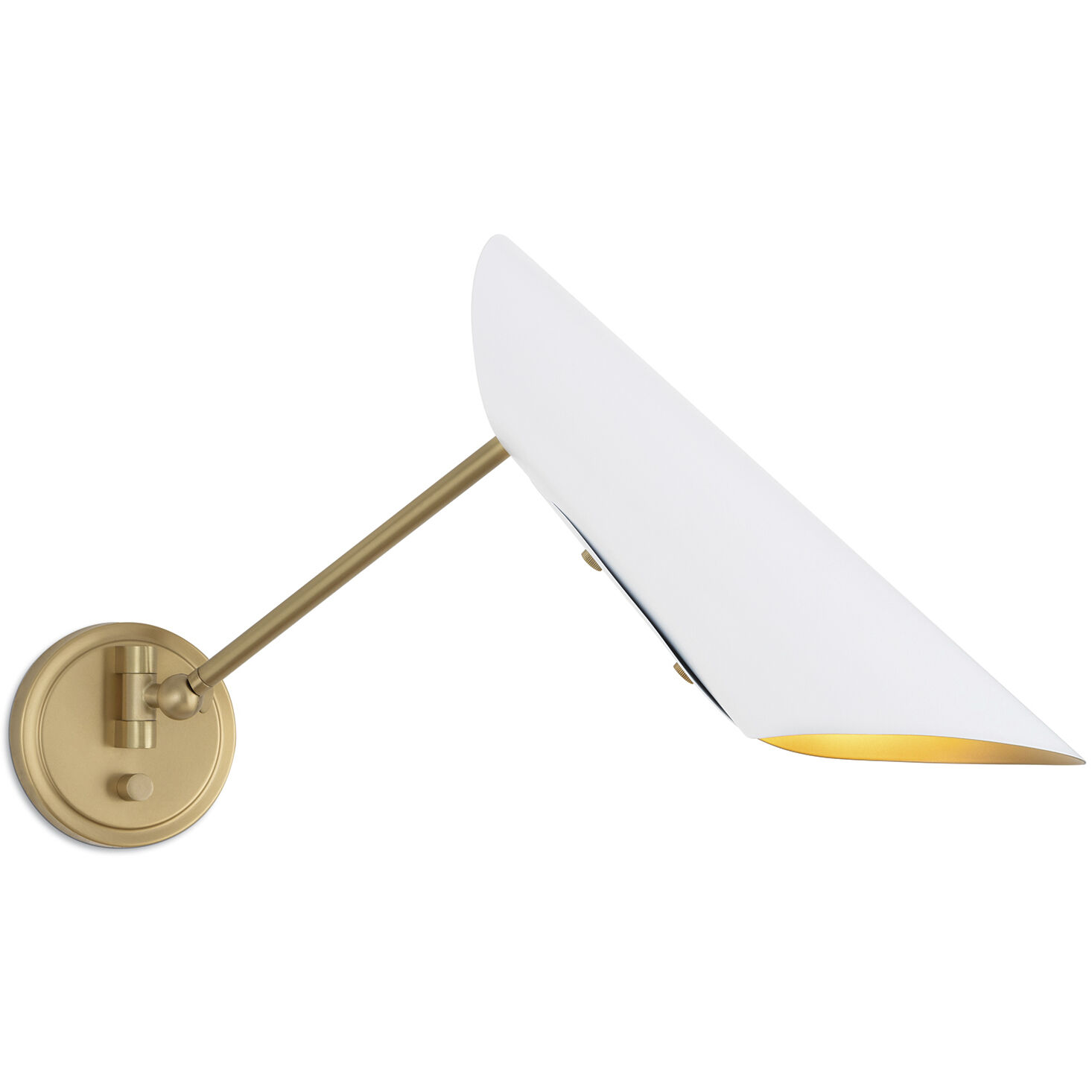 Vest 1 Light 5 inch White and Natural Brass Sconce Wall Light