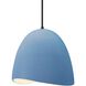 Radiance Collection - Brisa Pendant Ceiling Light in Matte Black, Black Cord, Replaceable Bulb, Sky Blue, 12.5W x 12.25H, Form+Finish+Function