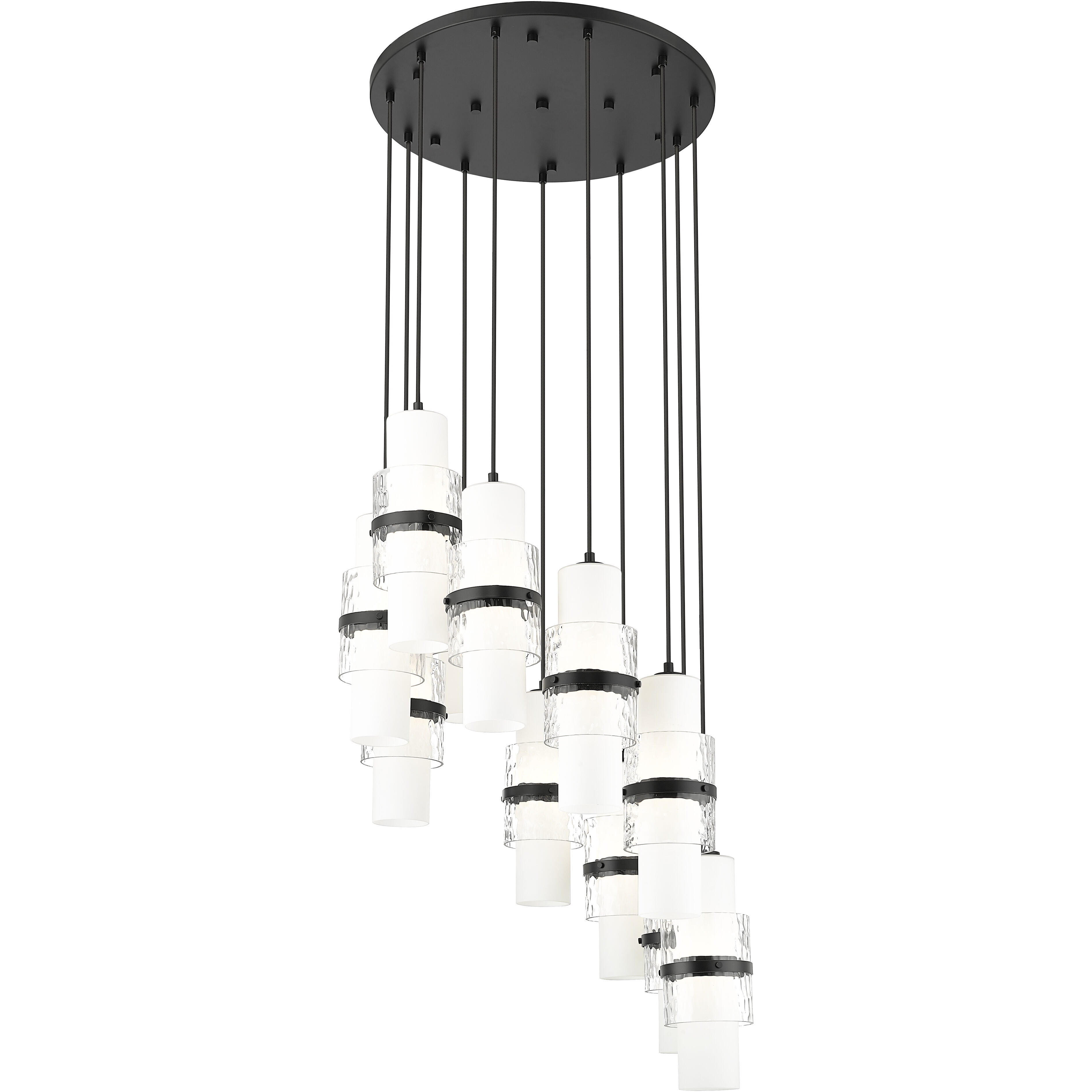 Cayden 11 Light 24 inch Matte Black Chandelier Ceiling Light
