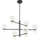 Sutton 36 inch Urban Bronze and Clear Glass Chandelier Ceiling Light