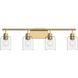 Reines 4 Light 31.75 inch Brushed Gold Bath Vanity Wall Light