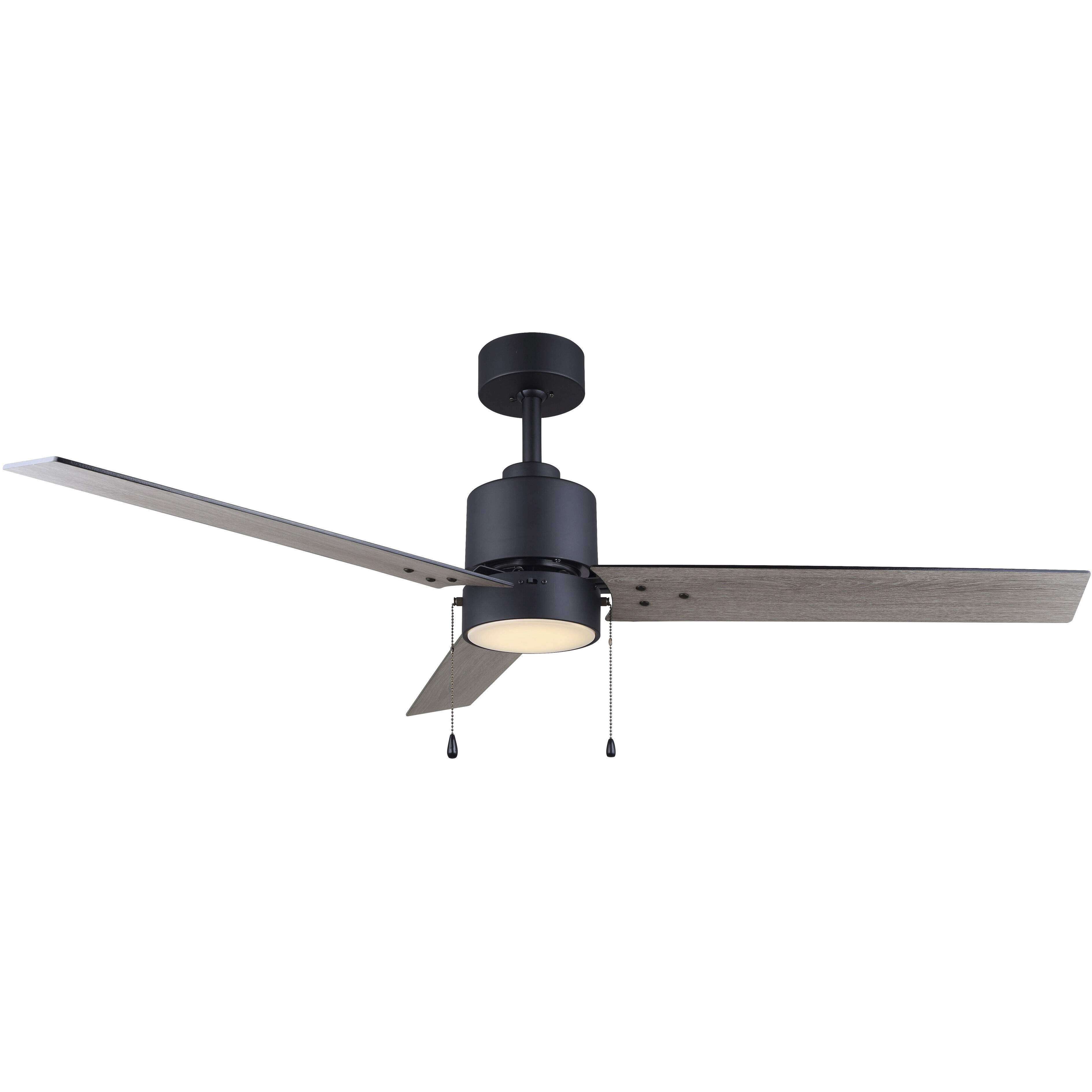Juniper 52 inch Matte Black with Black and weathered oak Blades Ceiling Fan