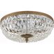 Waltham 3 Light 16 inch Olde Brass Flush Ceiling Light in Clear Hand Cut