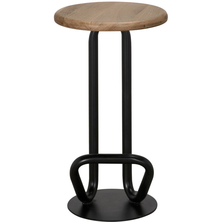 Hook 26 inch Matte Black Counter Stool, Right