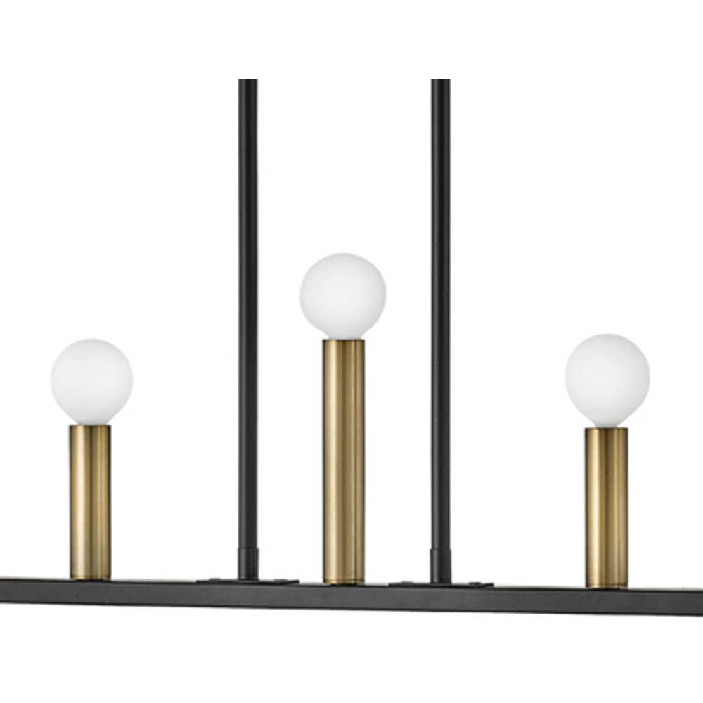 Lazlo LED 40 inch Black Chandelier Ceiling Light, Linear