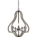 Kenwood 5 Light 24 inch Weathered Ash Pendant Ceiling Light