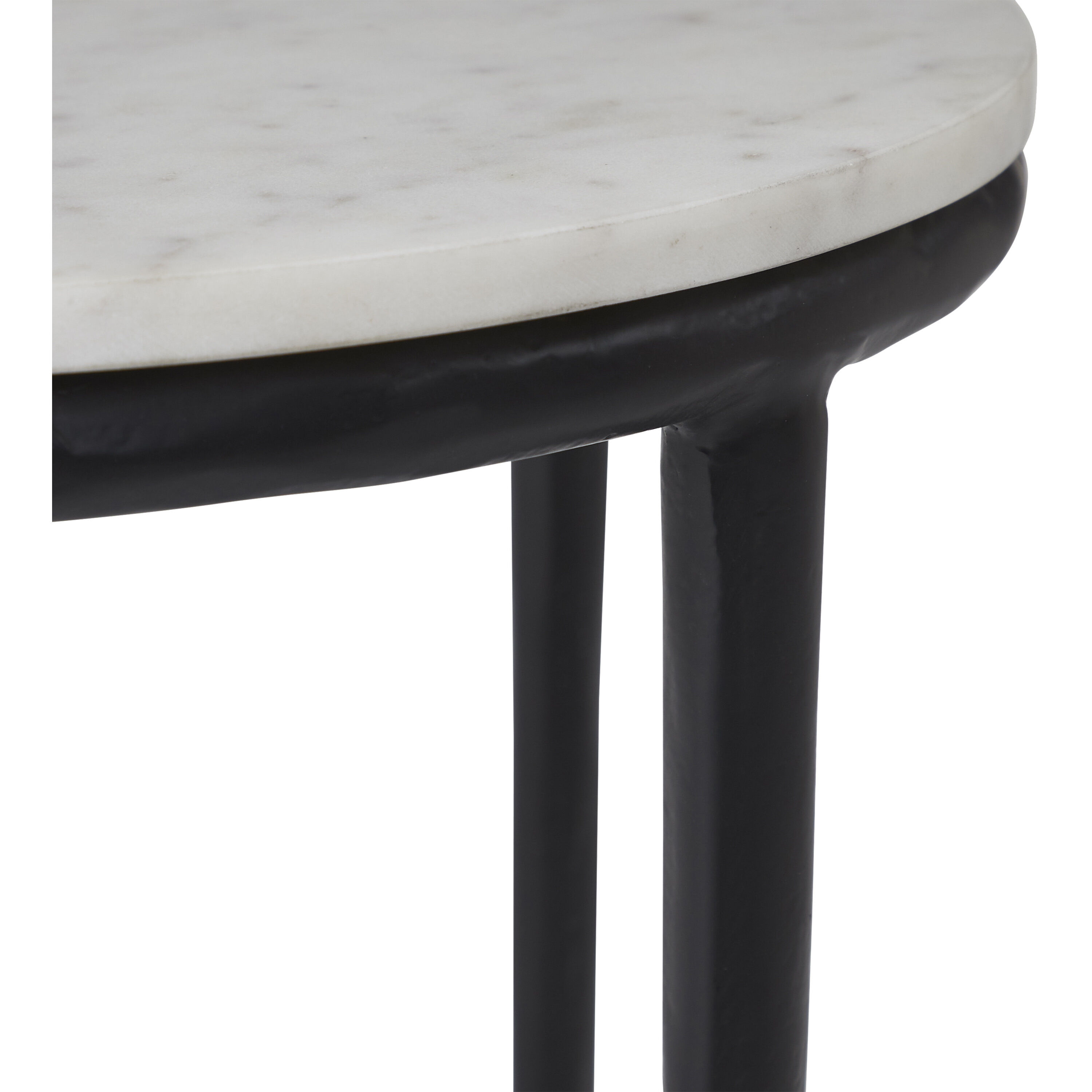 Veroia 19.68 X 14.96 inch Matte Black and White Side Table