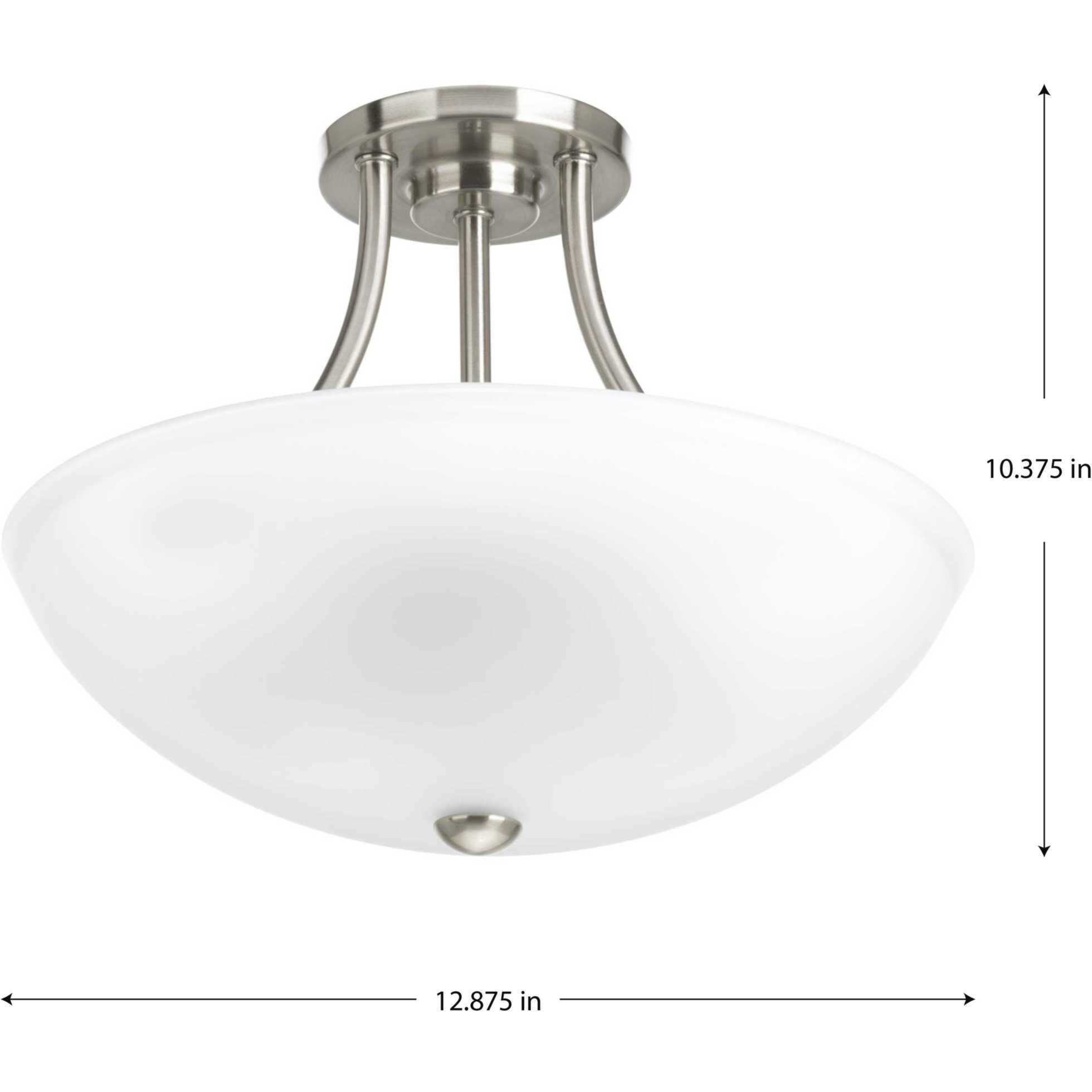 Gather 2 Light 13 inch Brushed Nickel Semi-Flush Mount Convertible Ceiling Light