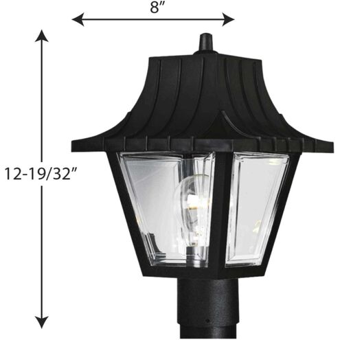 Mansard 1 Light 13 inch Textured Black Outdoor Post Lantern