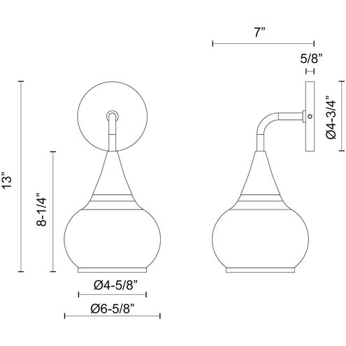 Alora Mood Hazel 1 Light 6.63 inch Aged Gold Bath Vanity Light Wall Light in Clear