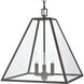 Tangent 3 Light 16 inch Matte Black Pendant Ceiling Light