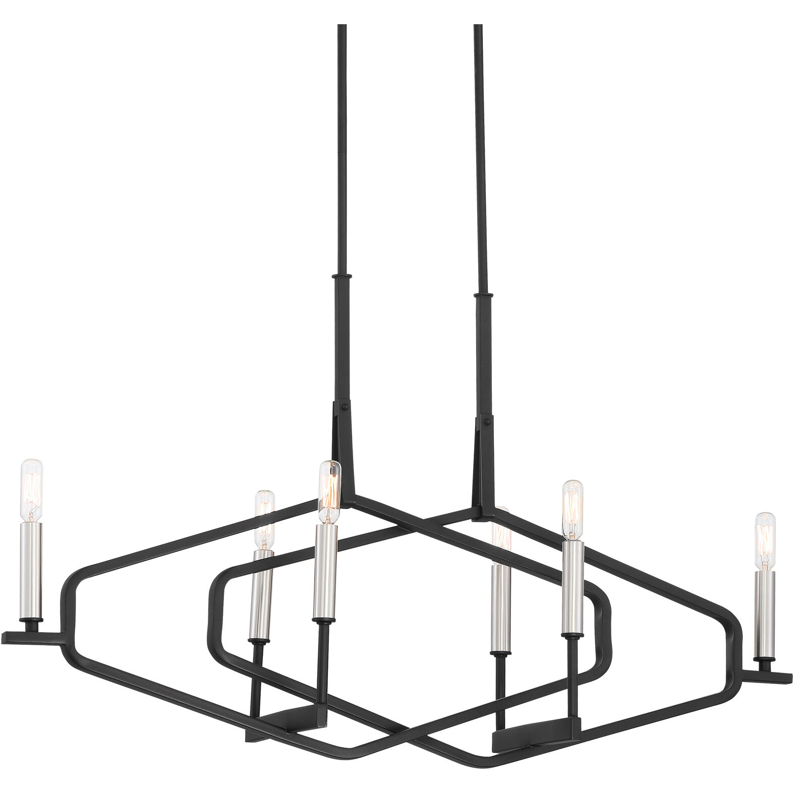 Traveler 6 Light 38.5 inch Sand Coal & Brushed Nickel Island Light Ceiling Light
