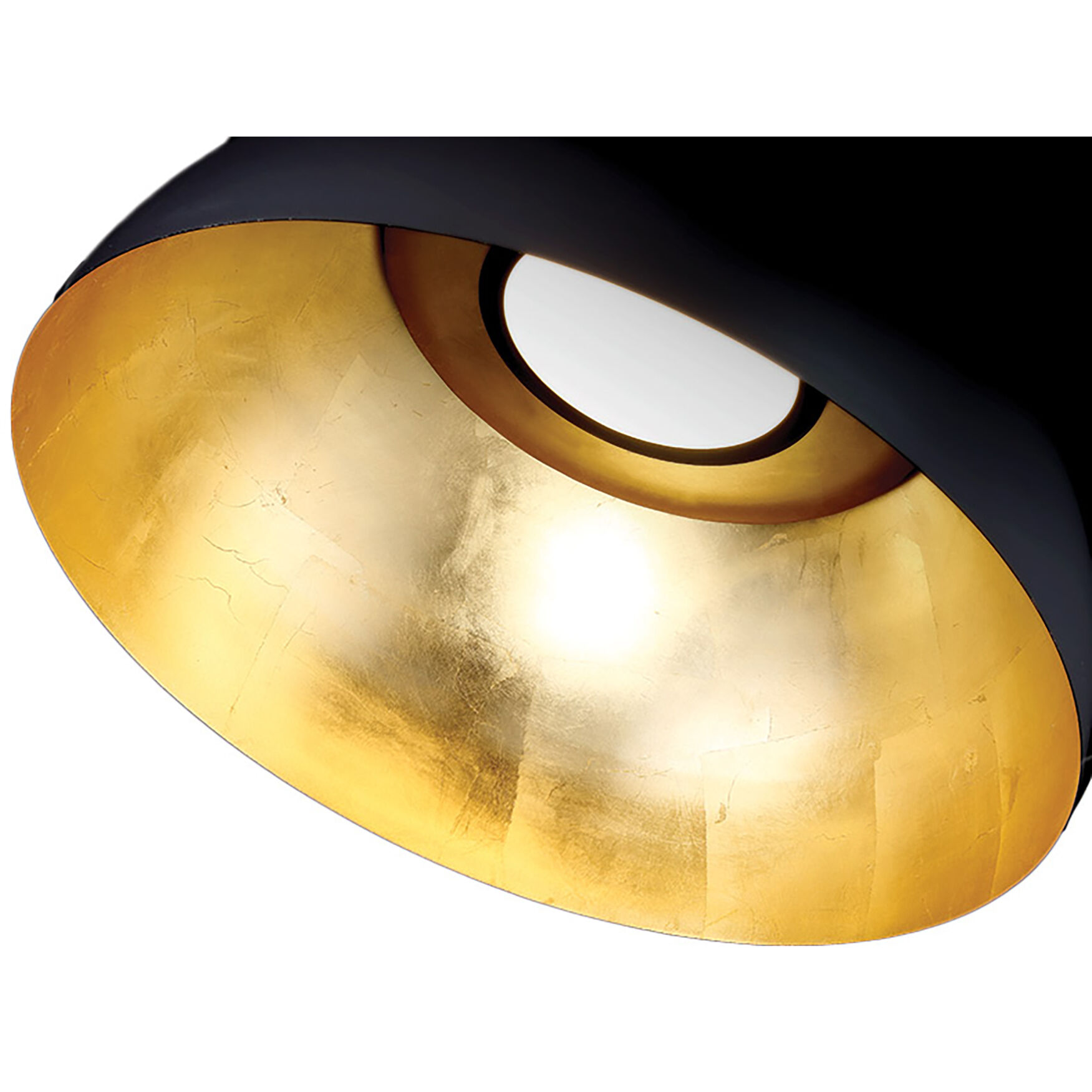 Yolo LED 23.63 inch Black Gold Leaf Pendant Ceiling Light in 26in.
