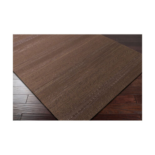 Aija 120 X 96 inch Brown and Black Area Rug, Leather and Cotton