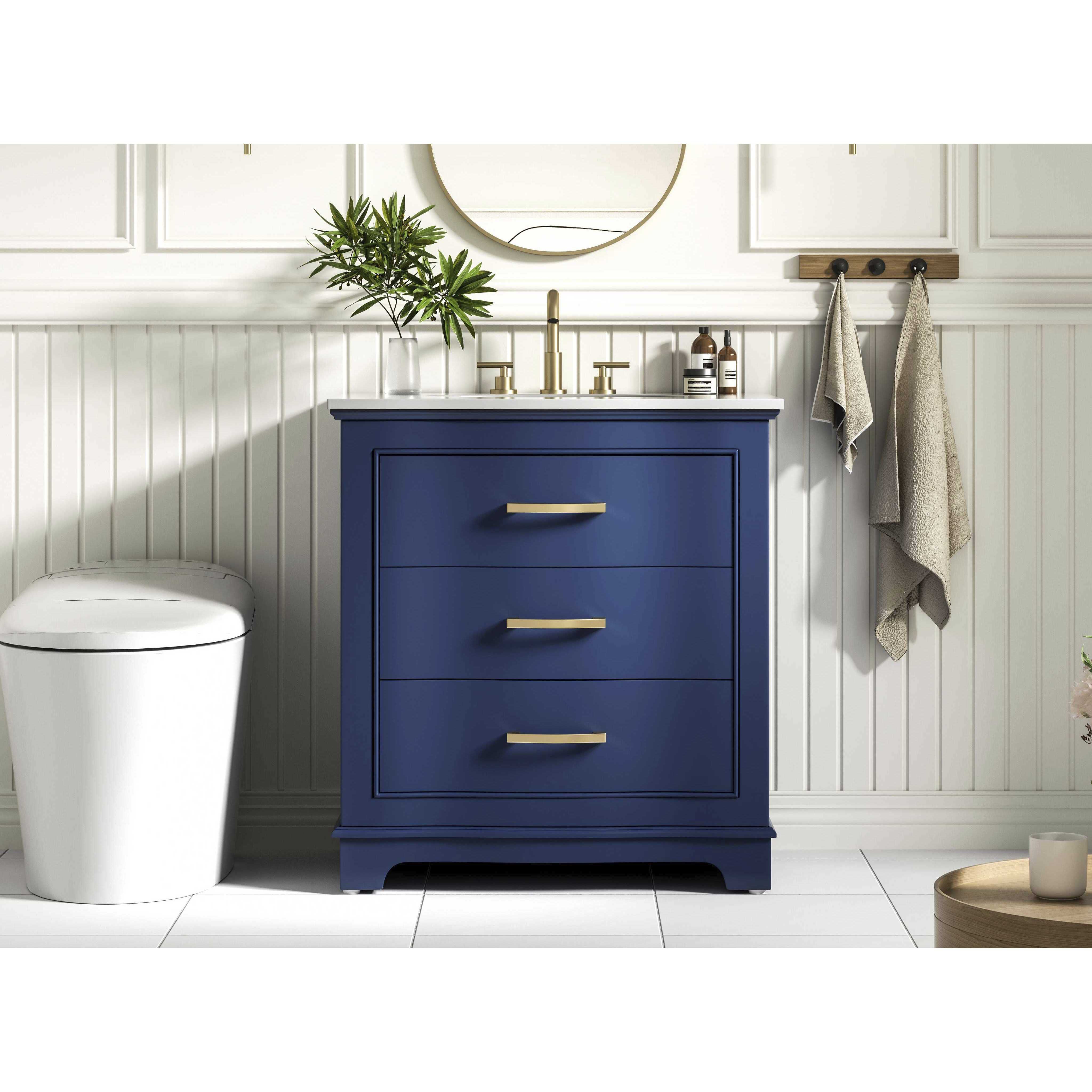 Knox 30 X 34 inch Blue Bathroom Vanity Cabinet