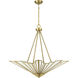 Rivage 4 Light 36 inch Warm Brass Pendant Ceiling Light