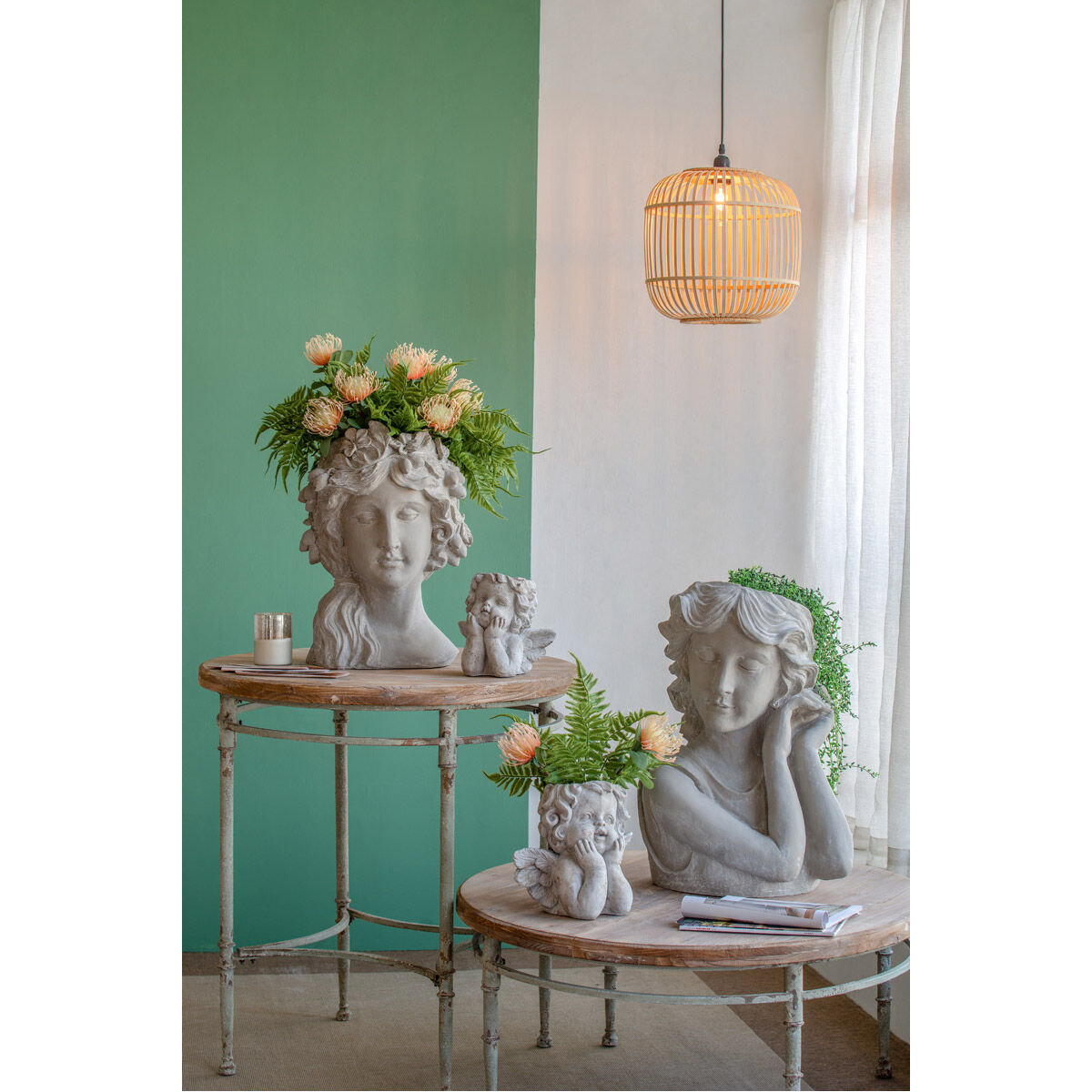 Garden Goddess Gray Outdoor Planter