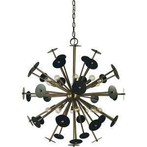Apogee 20 Light 36 inch Antique Brass with Mahogany Bronze Accents Chandelier Ceiling Light