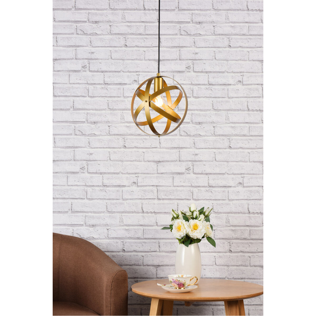 Celeste 1 Light 9.8 inch Brass Pendant Ceiling Light