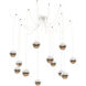 Cabochon LED 14.1 inch Salt White with White Marble Swag Multi-Pendant Ceiling Light in 3000K LED, Bronze