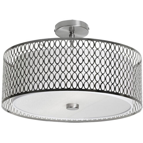 Kordan LED 17 inch Satin Chrome Flush Mount Ceiling Light