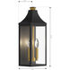 Hurstborne 2 Light 18.25 inch Dark Matte Black and Painted Legacy Brass Outdoor Wall Lantern