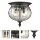 Belmont 2 Light 10 inch Black Outdoor Flush Mount
