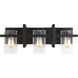 Mitte 3 Light 24 inch Midnight Black Wall Bath Fixture Wall Light