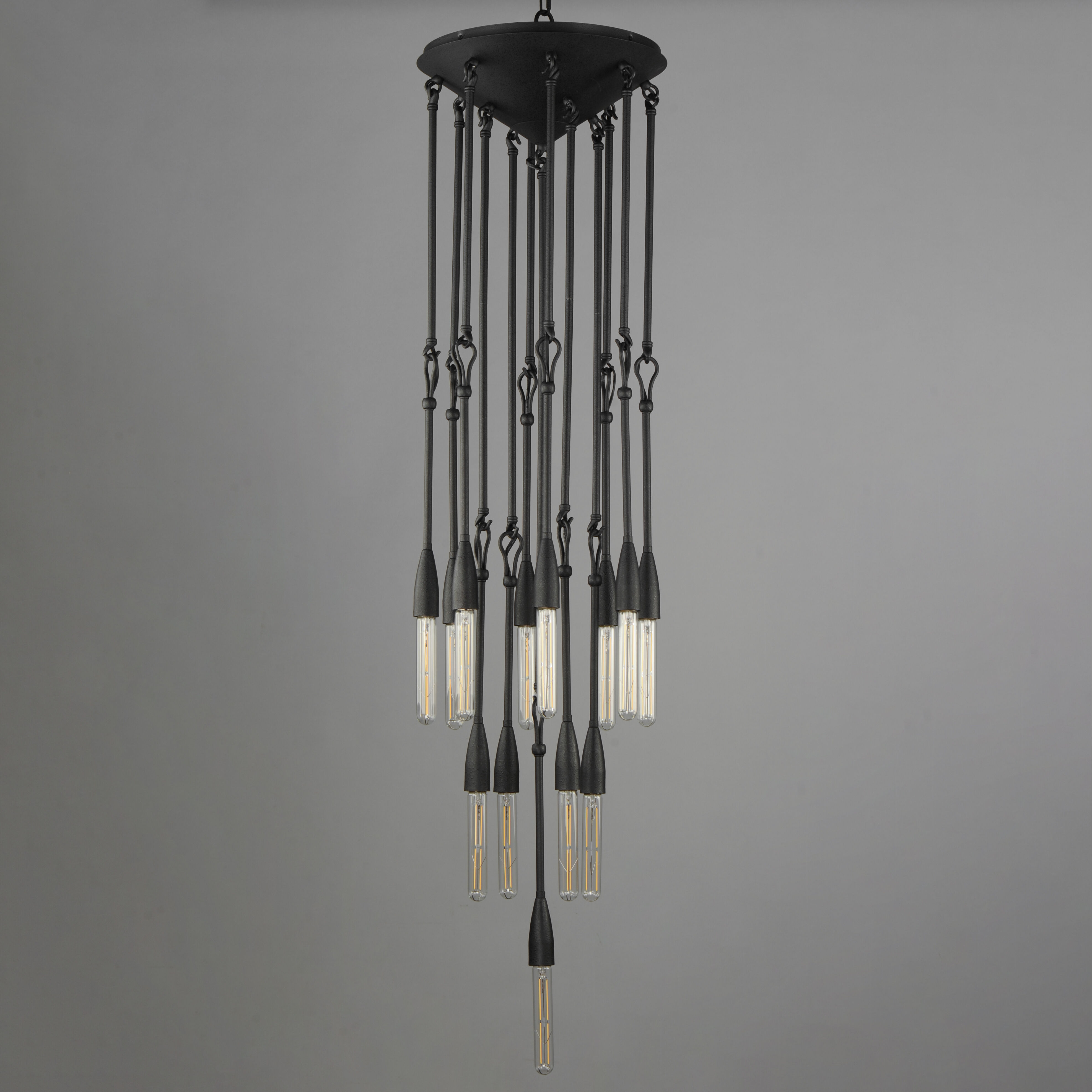 Pioneer 13 Light 15 inch Anthracite Multi-Light Pendant Ceiling Light