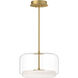 Enkel LED 15 inch Brushed Gold Pendant Ceiling Light in Clear and Brushed Gold