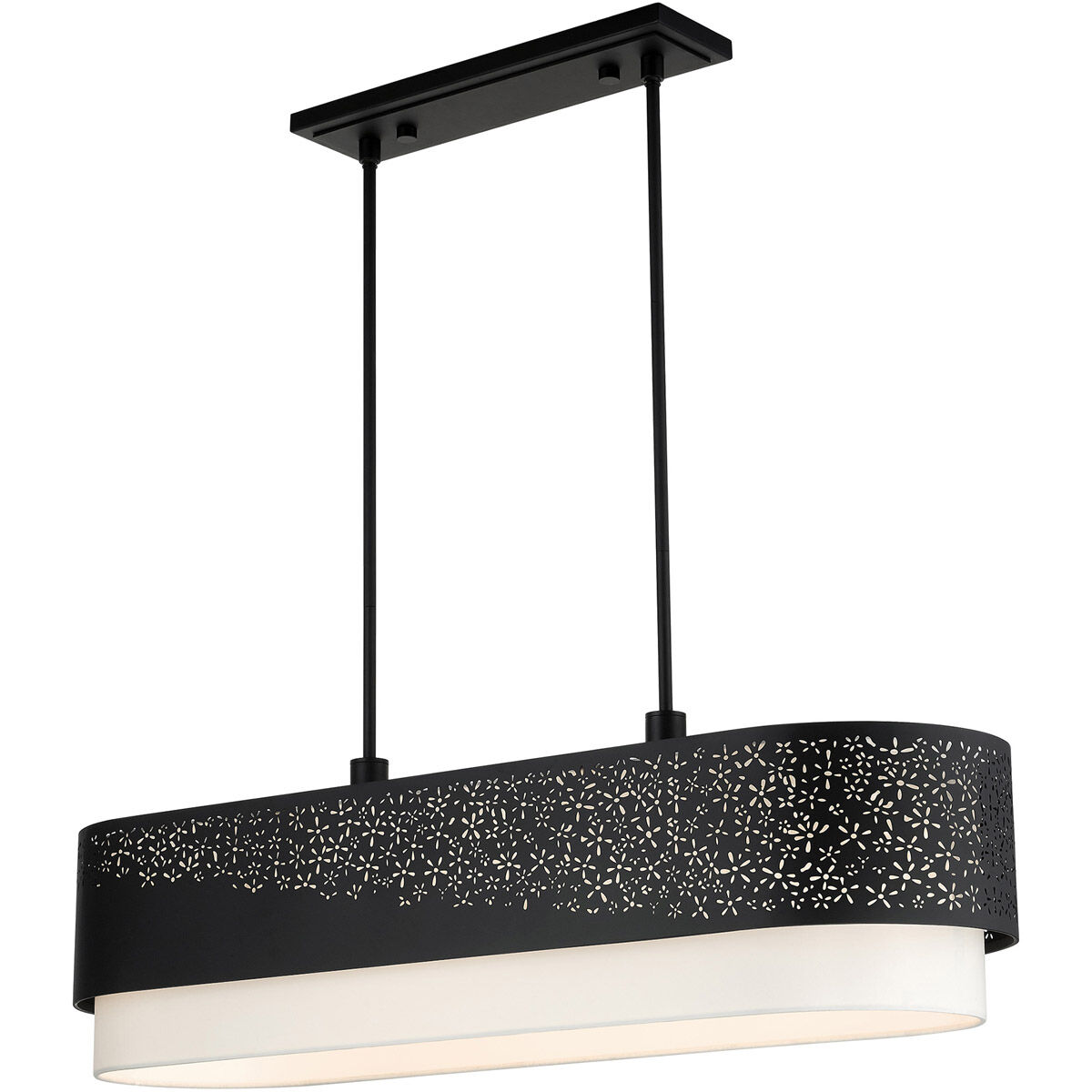 Noria 6 Light 40 inch Black Linear Chandelier Ceiling Light